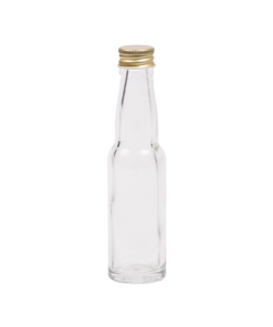 20ml flesje met zwanenhals met goudkleurige aluminium schroefdop