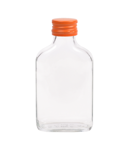 100ml flesje zakflacon met oranje aluminium schroefdop met garantiering
